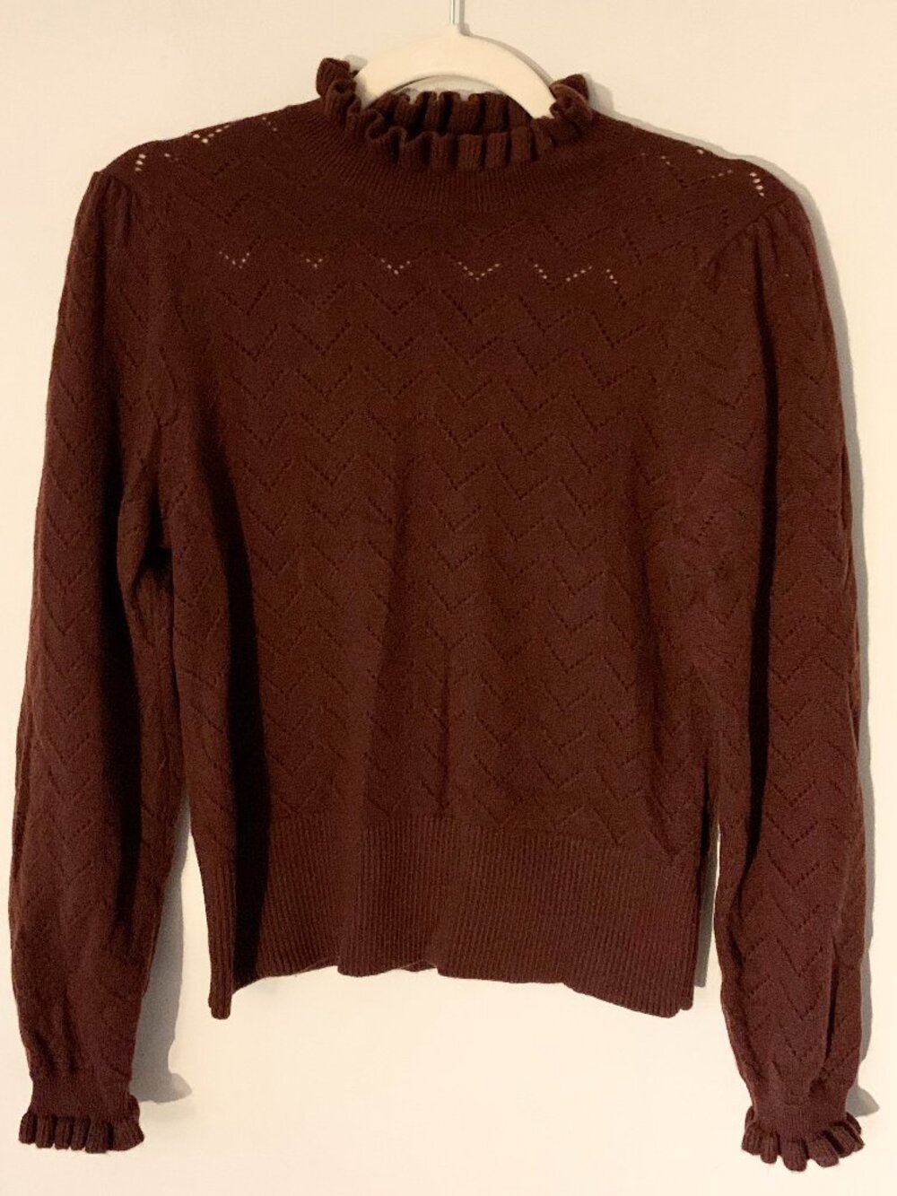 JCrew Cashmere pointelle mockneck sweater